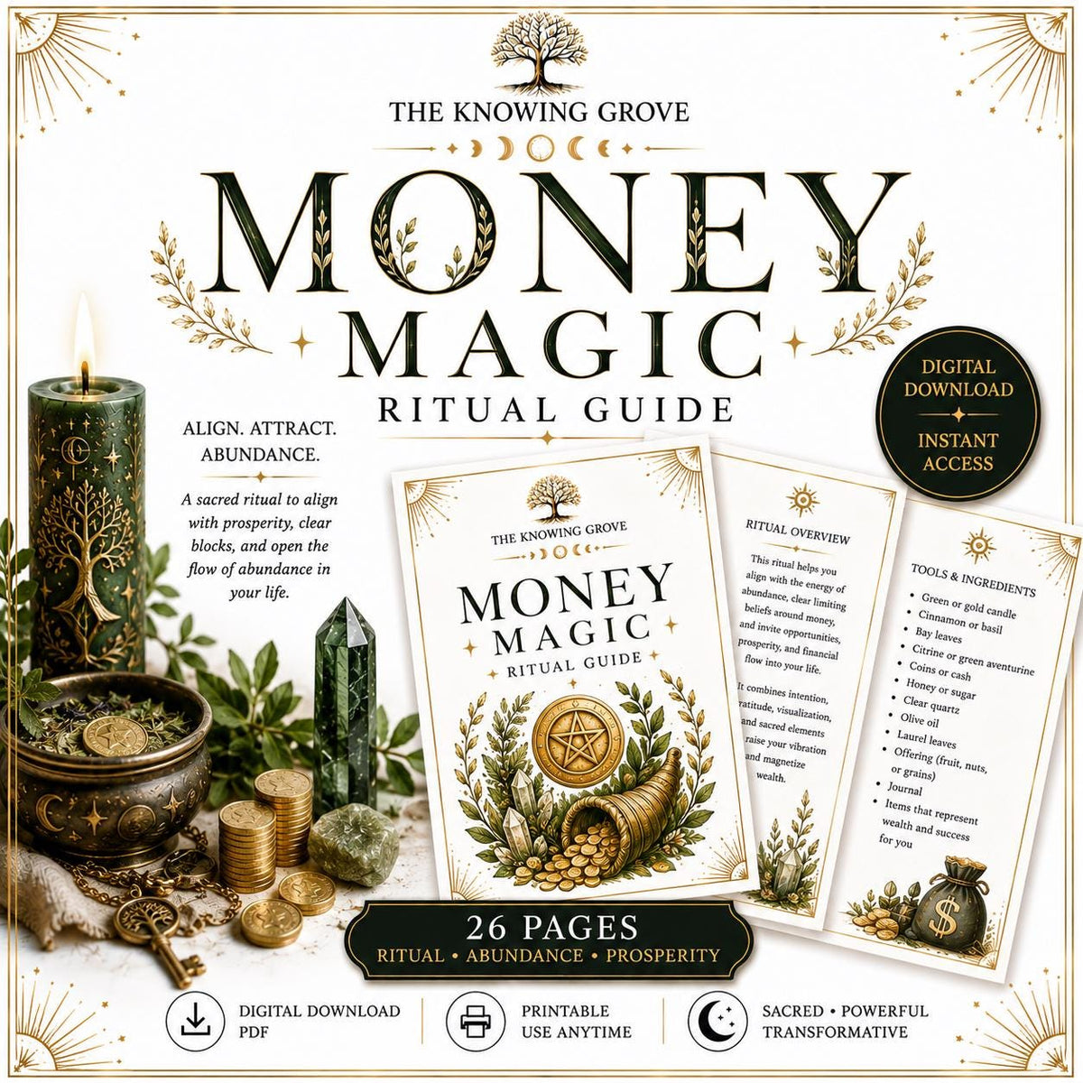 Money Magic Ritual Printable PDF Digital Download File