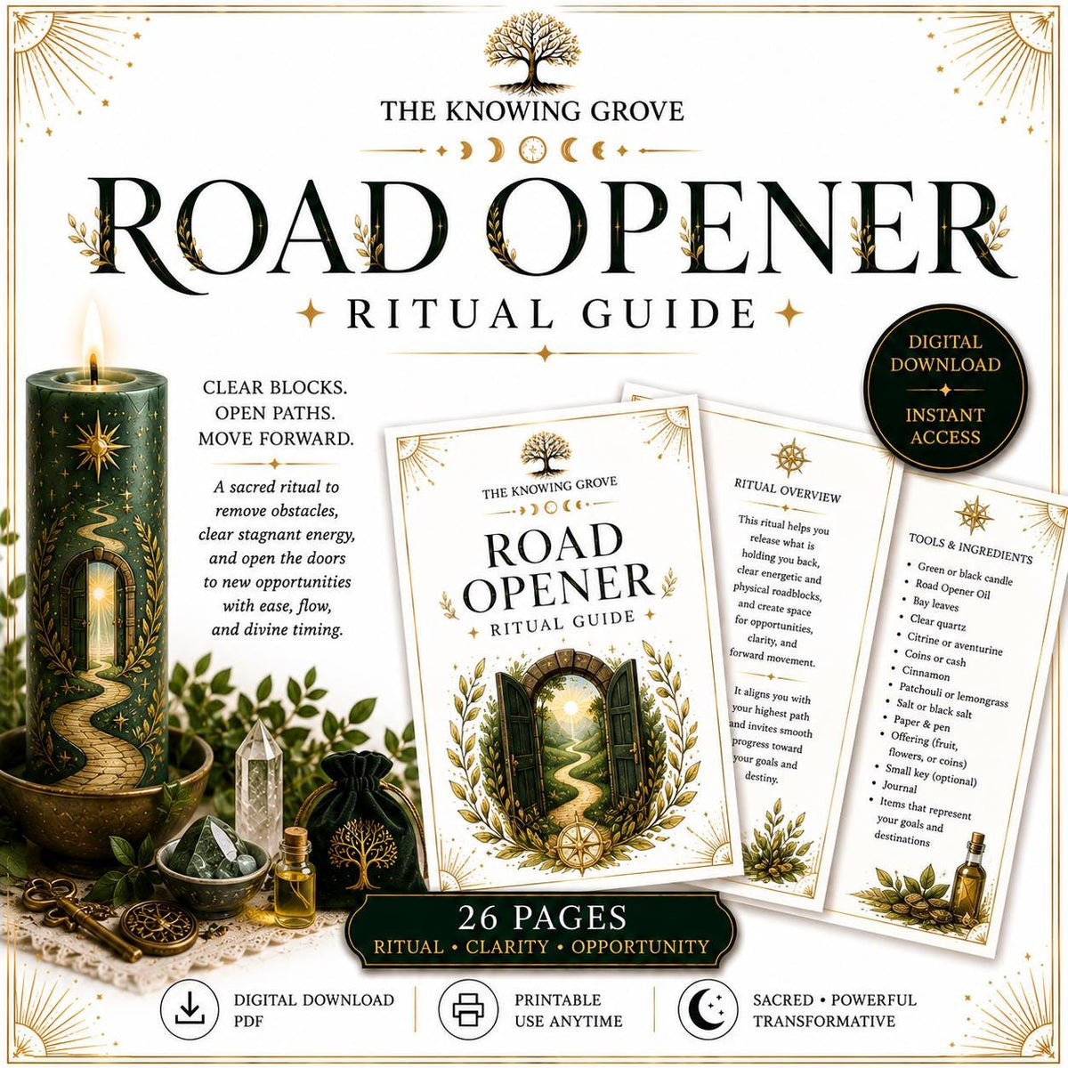Road Opener Ritual Printable PDF Digital Download File