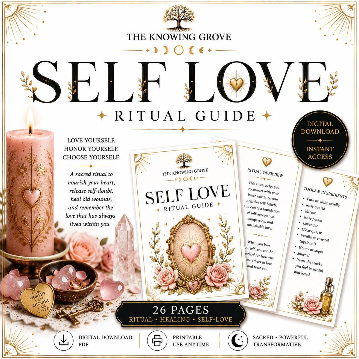 Self Love Ritual Printable PDF Digital Download File