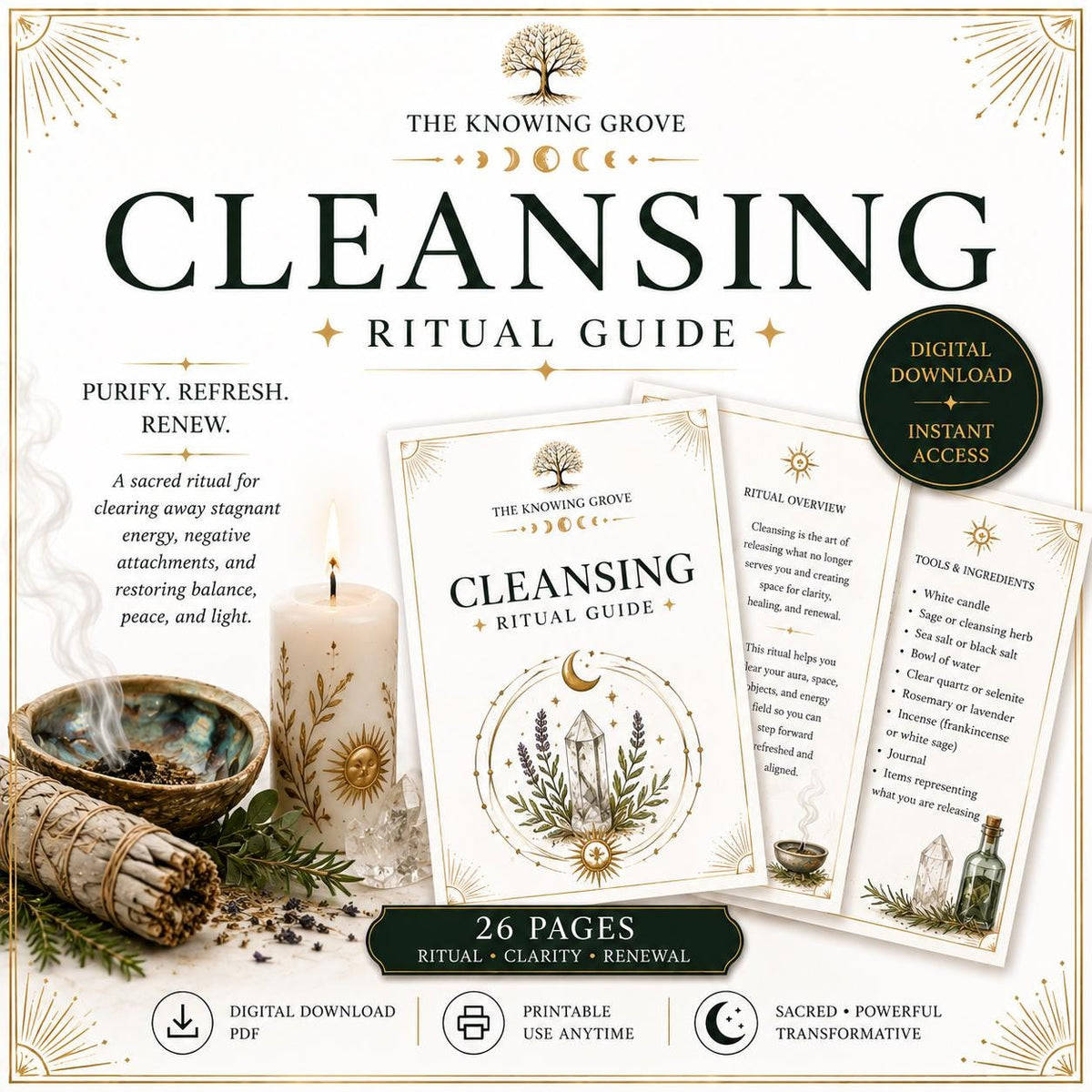 Cleansing Ritual Printable PDF Digital Download File