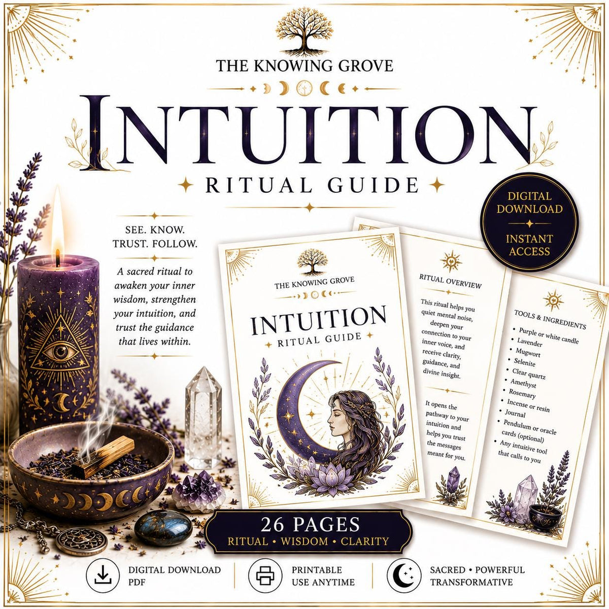 Intuition Ritual Printable PDF Digital Download File