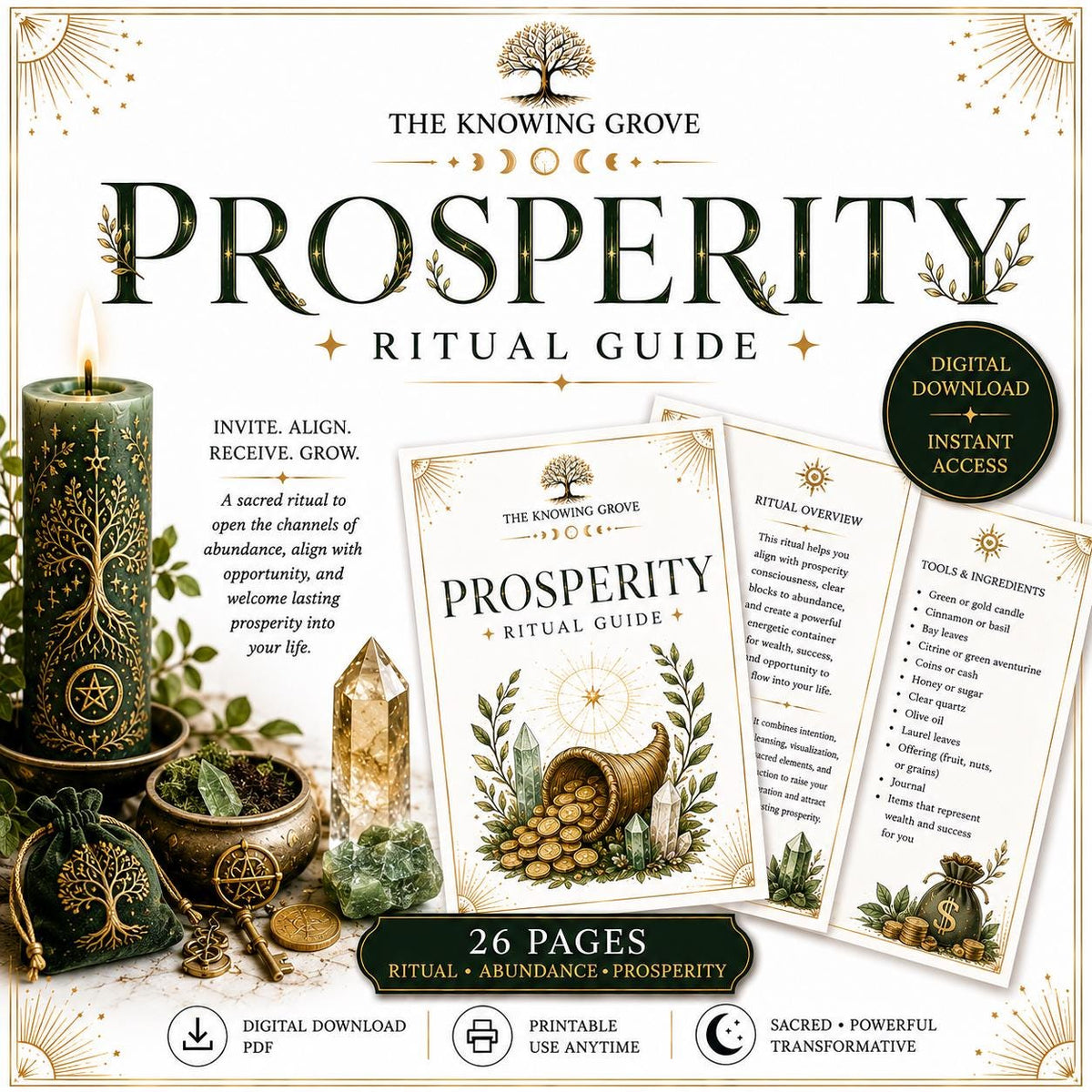 Prosperity Ritual Printable PDF Digital Download File